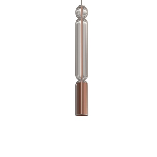LAMPAMI - beżowa lampa wisząca pojedyncza, nowoczesna lampa do salonu, lampa nad wyspę, nowoczesna lampa do salonu SINGLES A NOWODVORSKI