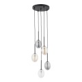 LAMPAMI - lampa nad stół, czarna lampa wisząca kule szklane, oświetlenie nad stołem w salonie, żyrandol do salonu,  lampa wisząca kule czarna PEARL MIX