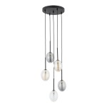 Czarna lampa wisząca kule szklane 145 cm 5xG9 PEARL MIX 