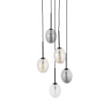 LAMPAMI - lampa nad stół, czarna lampa wisząca kule szklane, oświetlenie nad stołem w salonie, żyrandol do salonu,  lampa wisząca kule czarna PEARL MIX