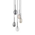 LAMPAMI - lampa nad stół, czarna lampa wisząca kule szklane, oświetlenie nad stołem w salonie, żyrandol do salonu,  lampa wisząca kule czarna PEARL MIX