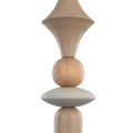 LAMPAMI - designerska lampa wisząca beżowa, pojedyncza lampa wisząca, lampa dekoracyjna wisząca TOWER SABIA WOOD