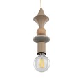 LAMPAMI - designerska lampa wisząca beżowa, pojedyncza lampa wisząca, lampa dekoracyjna wisząca TOWER SABIA WOOD