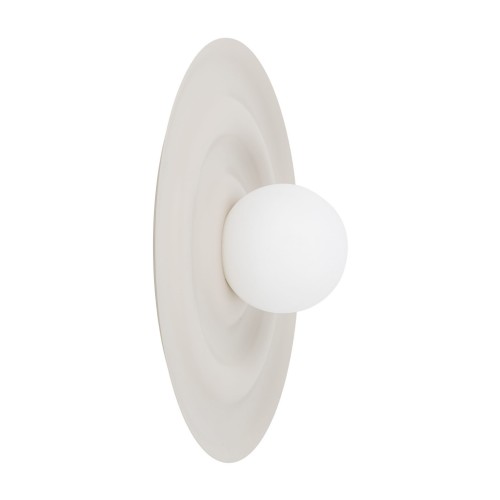 LAMPAMI - elegancki kinkiet okrągły płaski kaszmirowy, kinkiet ścienny kaszmirowy, lampa na korytarz, kinkiet na klatkę schodową, kinkiet na przedpokój. Okrągły kinkiet ścienny kula ONDA KASZMIR M