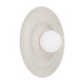 LAMPAMI - elegancki kinkiet okrągły płaski kaszmirowy, kinkiet ścienny kaszmirowy, lampa na korytarz, kinkiet na klatkę schodową, kinkiet na przedpokój. Okrągły kinkiet ścienny kula ONDA KASZMIR M