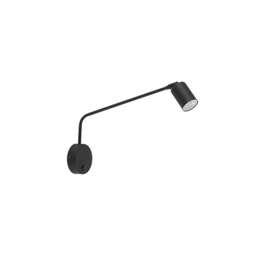 LAMPAMI - kinkiet ścienny z włącznikiem regulowany,  czarna lampka nocna do czytania w łóżku, kinkiet z wyłącznikiem, kinkiet ścienny do sypialni, kinkiet młodzieżowy NEX BLACK