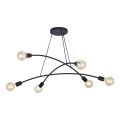 LAMPAMI - duży nowoczesny żyrandol do salonu loft, żyrandol do salonu czarny, lampa nad stół w stylu minimalistycznym, żyrandol do jadalni nad stół, żyrandol na przedpokój HELIX BLACK 6