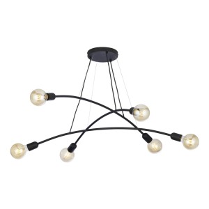 Duży nowoczesny żyrandol do salonu loft 140 cm 6xE27 HELIX BLACK