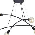 LAMPAMI - duży nowoczesny żyrandol do salonu loft, żyrandol do salonu czarny, lampa nad stół w stylu minimalistycznym, żyrandol do jadalni nad stół, żyrandol na przedpokój HELIX BLACK 6