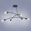 LAMPAMI - duży nowoczesny żyrandol do salonu loft, żyrandol do salonu czarny, lampa nad stół w stylu minimalistycznym, żyrandol do jadalni nad stół, żyrandol na przedpokój HELIX BLACK 6