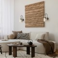LAMPAMI - elegancki kinkiet ścienny szkło ryflowane, kinkiet ścienny do salonu, kinkiet ścienny do sypialni, lampa do korytarza, kinkiet art deco SOPHIA COGNAC