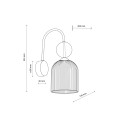 LAMPAMI - elegancki kinkiet ścienny szkło ryflowane  SOPHIA COGNAC szkic