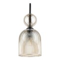 LAMPAMI - elegancki kinkiet ścienny szkło ryflowane, kinkiet ścienny do salonu, kinkiet ścienny do sypialni, lampa do korytarza, kinkiet art deco SOPHIA COGNAC