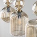 LAMPAMI - żyrandol glamour, lampa potrójna nad stół, żyrandol do salonu nad stół, żyrandol glamour, żyrandol artdeco, oświetlenie dekoracyjne do salonu. Lampa sufitowa 3 punktowa wisząca SOPHIA COGNAC