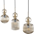 LAMPAMI - żyrandol glamour, lampa potrójna nad stół, żyrandol do salonu nad stół, żyrandol glamour, żyrandol artdeco, oświetlenie dekoracyjne do salonu. Lampa sufitowa 3 punktowa wisząca SOPHIA COGNAC