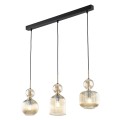 LAMPAMI - żyrandol glamour, lampa potrójna nad stół, żyrandol do salonu nad stół, żyrandol glamour, żyrandol artdeco, oświetlenie dekoracyjne do salonu. Lampa sufitowa 3 punktowa wisząca SOPHIA COGNAC