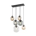 LAMPAMI - lampa nad stół, żyrandol do salonu kule, oświetlenie nad stołem w salonie, żyrandol do salonu nad stół, lampa wisząca kule czarna ESME MIX