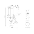 LAMPAMI - lampa wisząca kule czarna ESME MIX szkic