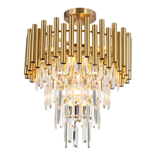 LAMPAMI - nowoczesny żyrandol do salonu, żyrandol sufitowy, żyrandol złoty, lampa nad stół  MADISON GOLD