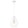 LAMPAMI - lampa biała wisząca styl skandynawski, metalowa lampa do jadalni nad stół, lampa nad wyspę lampa wisząca pojedyncza, lampa biała wisząca BRYLANT WHITE