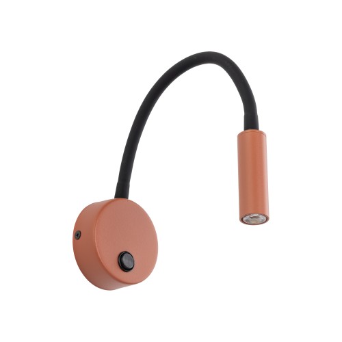 LAMPAMI - kinkiet nad łóżko z wyłącznikiem, kinkiet ścienny regulowany, lampka nocna do sypialni do czytania,  kinkiet ścienny z włącznikiem na elastycznym ramieniu LAGOS BRICK/BLACK