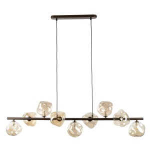 Żyrandol do salonu nowoczesny, lampa brązowa wisząca listwa 141 cm 9XG9 LAVA BROWN