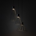 LAMPAMI - lampa nad stół do jadalni czarna loft potrójna, lampa do kuchni, żyrandol druciany, czarna lampa nad stół do jadalni, żyrandol do salonu loftowy MODESTO BLACK