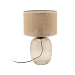 Lampa na komodę ze szklaną podstawą 1xE27 MELODY TOPAZ JUTA 