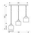 LAMPAMI -  lampa wisząca potrójna ALORA szkic