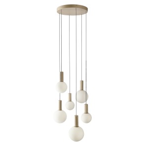 Beżowa lampa wisząca kule białe 130 cm 6xG9 10W TESTA