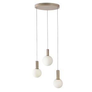 Beżowa lampa wisząca kule białe 130 cm 3xG9 10W TESTA 