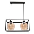 LAMPAMI - lampa do kuchni wisząca czarna podwójna, żyrandol na dwie żarówki, lampa do kuchni nad stół, lampa nad wyspę kuchenną, czarna lampa nad stół do  jadalni SATER