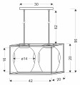 LAMPAMI - lampa do kuchni wisząca czarna podwójna SATER szkic