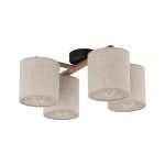 Żyrandol do salonu przy suficie, lampa przysufitowa 4xE27 DEVA NATURE