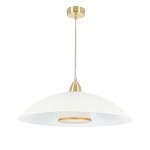 Lampa do kuchni wisząca biała ze złotym 1xE27 40W DUETTO
