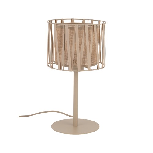 LAMPAMI - lampka nocna stojąca beżowa, lampa stojąca do salonu boho, lampa nocna beżowa, lampka nocna stojąca do sypialni, lampa do salonu, lampka przy łóżku, lampa na komodzie HARMONY SABIA JUTA
