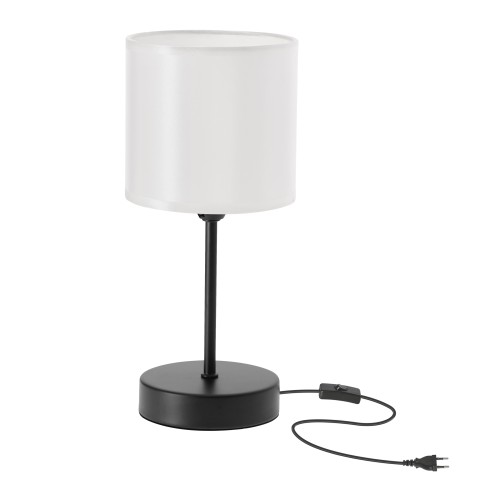 LAMPAMI - lampka nocna stojąca czarna abażur biały, lampka nocna stojąca do sypialni, lampka nocna do salonu, lampka nocna młodzieżowa, lampka stojąca BETA