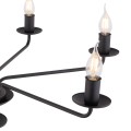 LAMPAMI - żyrandol rustykalny do salonu, lampa żyrandol do salonu, żyrandol świecznikowy, żyrandol do salonu nad stół, żyrandol do jadalni, czarny żyrandol LIMAL