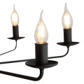 LAMPAMI - żyrandol rustykalny do salonu, lampa żyrandol do salonu, żyrandol świecznikowy, żyrandol do salonu nad stół, żyrandol do jadalni, czarny żyrandol LIMAL