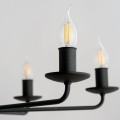 LAMPAMI - żyrandol rustykalny do salonu, lampa żyrandol do salonu, żyrandol świecznikowy, żyrandol do salonu nad stół, żyrandol do jadalni, czarny żyrandol LIMAL