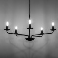 LAMPAMI - żyrandol rustykalny do salonu, lampa żyrandol do salonu, żyrandol świecznikowy, żyrandol do salonu nad stół, żyrandol do jadalni, czarny żyrandol LIMAL