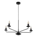 LAMPAMI - żyrandol rustykalny do salonu, lampa żyrandol do salonu, żyrandol świecznikowy, żyrandol do salonu nad stół, żyrandol do jadalni, czarny żyrandol LIMAL