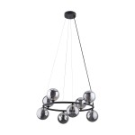 Żyrandol do salonu wiszący czarny kule 140 cm 8xG9 ANABELLE