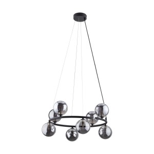 Żyrandol do salonu wiszący czarny kule 140 cm 8xG9 ANABELLE