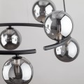 LAMPAMI - żyrandol do salonu wiszący czarny kule, żyrandol do sypialni, żyrandol do salonu, żyrandol nad stół w jadalni, oświetlenie do salonu, oświetlenie do sypialni, lampa na korytarz z wysokim sufitem ANABELLE