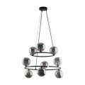 LAMPAMI - lampa do salonu czarna klosze szklane kule, żyrandol do sypialni, żyrandol do salonu, lampa nad stół do jadalni, lampa sufitowa wisząca, oświetlenie w salonie, oświetlenie sypialni, oświetlenie w korytarzu ANABELLE