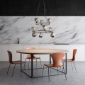 LAMPAMI - lampa do salonu czarna klosze szklane kule, żyrandol do sypialni, żyrandol do salonu, lampa nad stół do jadalni, lampa sufitowa wisząca, oświetlenie w salonie, oświetlenie sypialni, oświetlenie w korytarzu ANABELLE