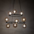 LAMPAMI - lampa do salonu czarna klosze szklane kule, żyrandol do sypialni, żyrandol do salonu, lampa nad stół do jadalni, lampa sufitowa wisząca, oświetlenie w salonie, oświetlenie sypialni, oświetlenie w korytarzu ANABELLE