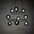 LAMPAMI - lampa do salonu czarna klosze szklane kule, żyrandol do sypialni, żyrandol do salonu, lampa nad stół do jadalni, lampa sufitowa wisząca, oświetlenie w salonie, oświetlenie sypialni, oświetlenie w korytarzu ANABELLE