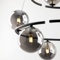 LAMPAMI - lampa do salonu czarna klosze szklane kule, żyrandol do sypialni, żyrandol do salonu, lampa nad stół do jadalni, lampa sufitowa wisząca, oświetlenie w salonie, oświetlenie sypialni, oświetlenie w korytarzu ANABELLE